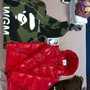 Red Moncler Maya size 2 750 Bape Hoodie Medium 200